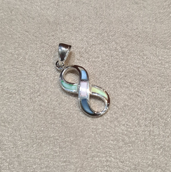 Pendentif infini en nacre multicolore "PN300.M"