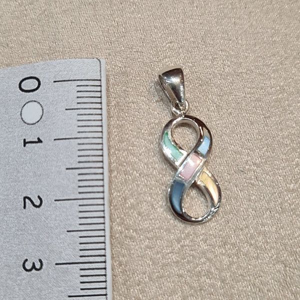 Pendentif infini en nacre multicolore "PN300.M"