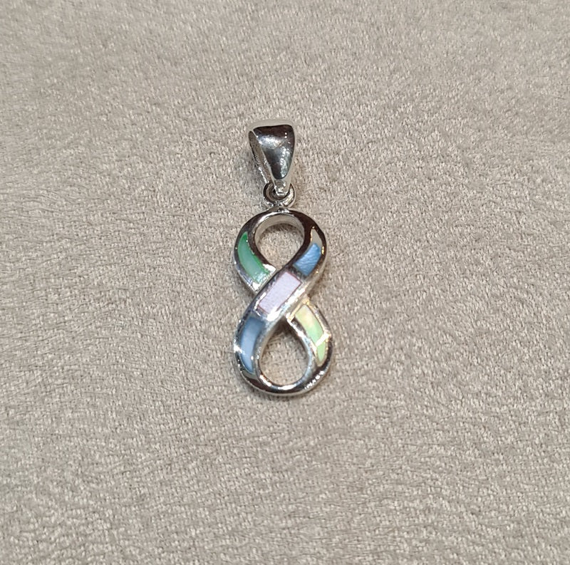 Pendentif infini en nacre multicolore "PN300.M"