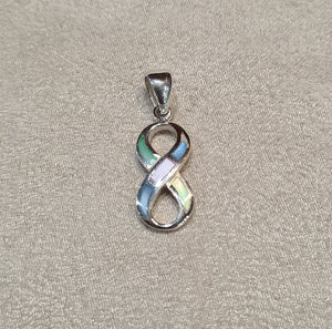 Pendentif infini en nacre multicolore "PN300.M"