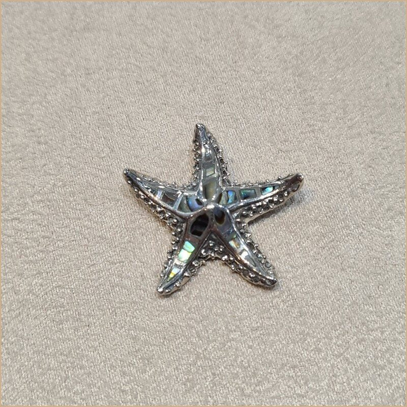 Pendentif étoile de mer en nacre abalone "PN434.A"