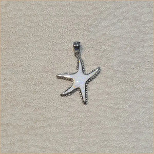 Pendentif étoile de mer opaline blanche "PO181.W"