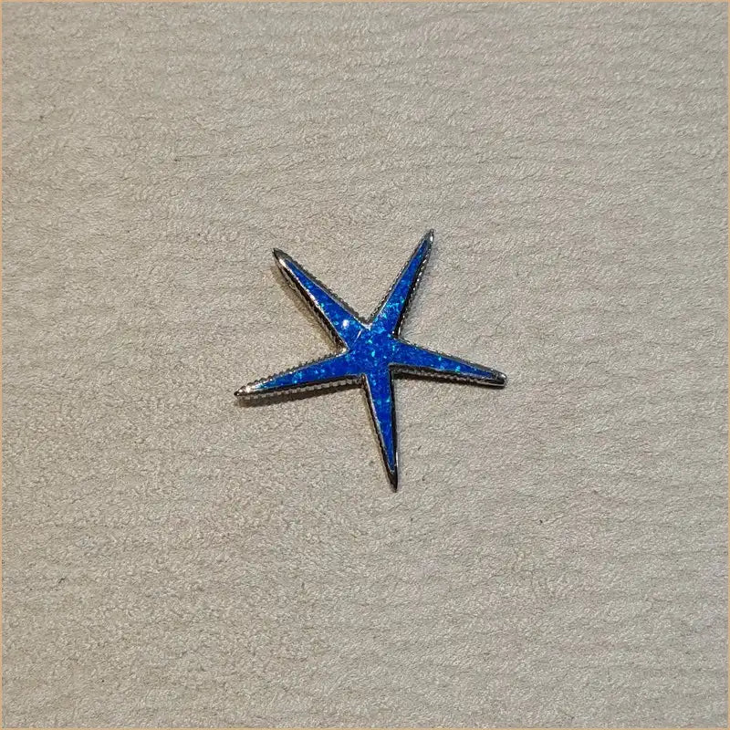Pendentif étoile de mer opaline bleue "PO182.B"