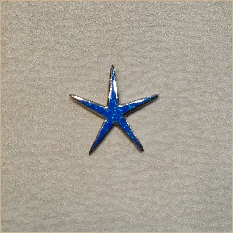 Pendentif étoile de mer opaline bleue "PO182.B"