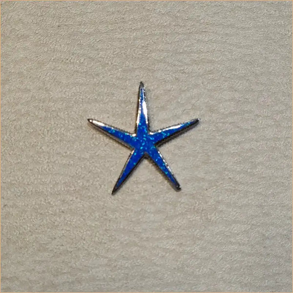 Pendentif étoile de mer opaline bleue "PO182.B"