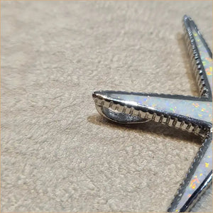 Pendentif étoile de mer opaline blanche "PO182.W"