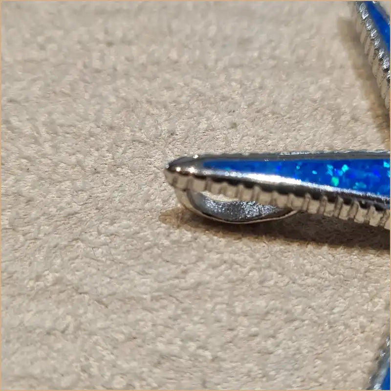 Pendentif étoile de mer opaline bleue "PO182.B"