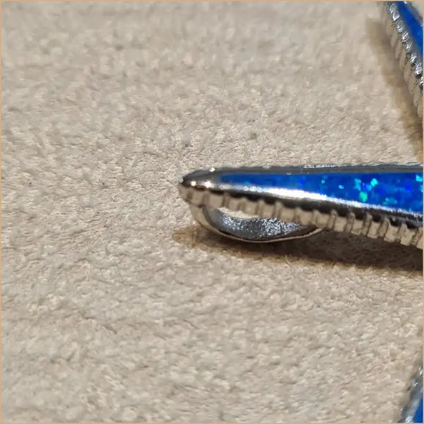 Pendentif étoile de mer opaline bleue "PO182.B"