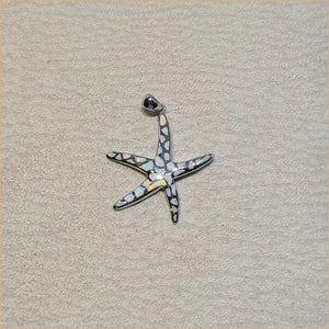 Pendentif étoile de mer opaline blanche "PO183.W"