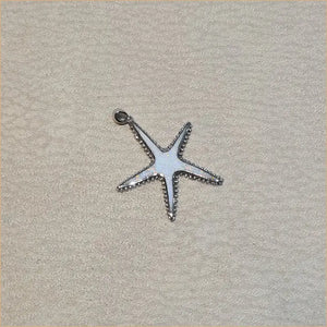 Pendentif étoile de mer opaline blanche "PO186.W"