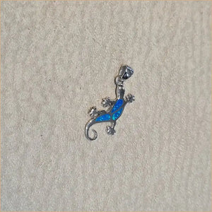 Pendentif mabouya opaline bleue "PO190.B"
