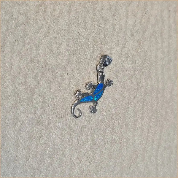 Pendentif mabouya opaline bleue "PO190.B"