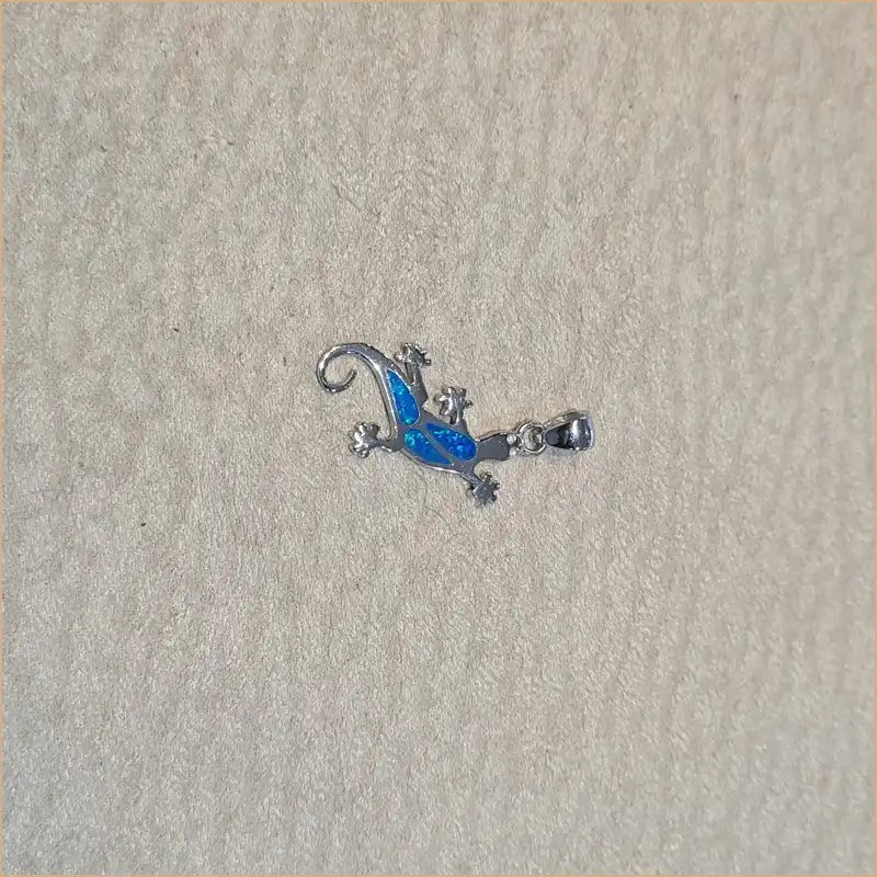 Pendentif mabouya opaline bleue "PO190.B"