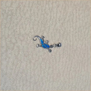 Pendentif mabouya opaline bleue "PO190.B"