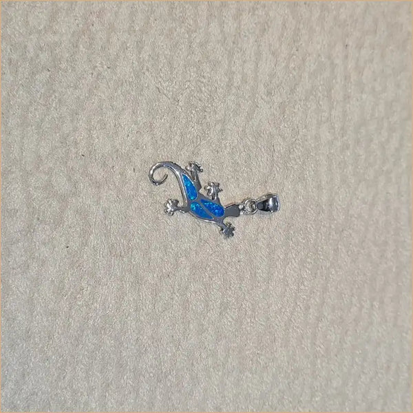 Pendentif mabouya opaline bleue "PO190.B"