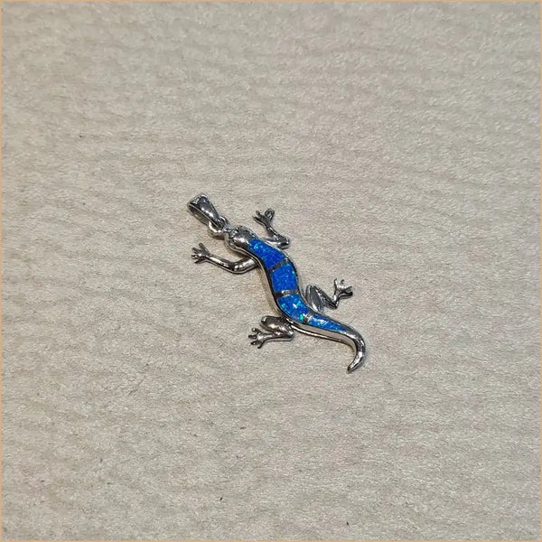 Pendentif mabouya opaline bleue "PO191.B"