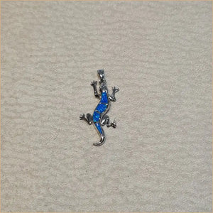 Pendentif mabouya opaline bleue "PO191.B"