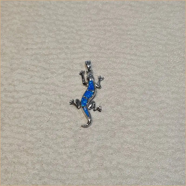 Pendentif mabouya opaline bleue "PO191.B"