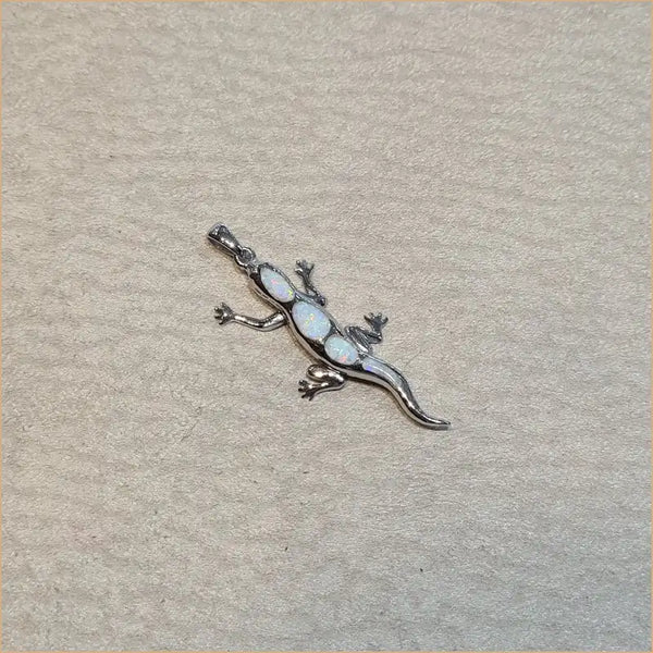 Pendentif mabouya opaline blanche "PO191.W"