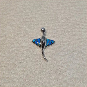 Pendentif raie opaline bleue "PO194.B"