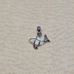 Pendentif poisson opaline blanche "PO201.W"