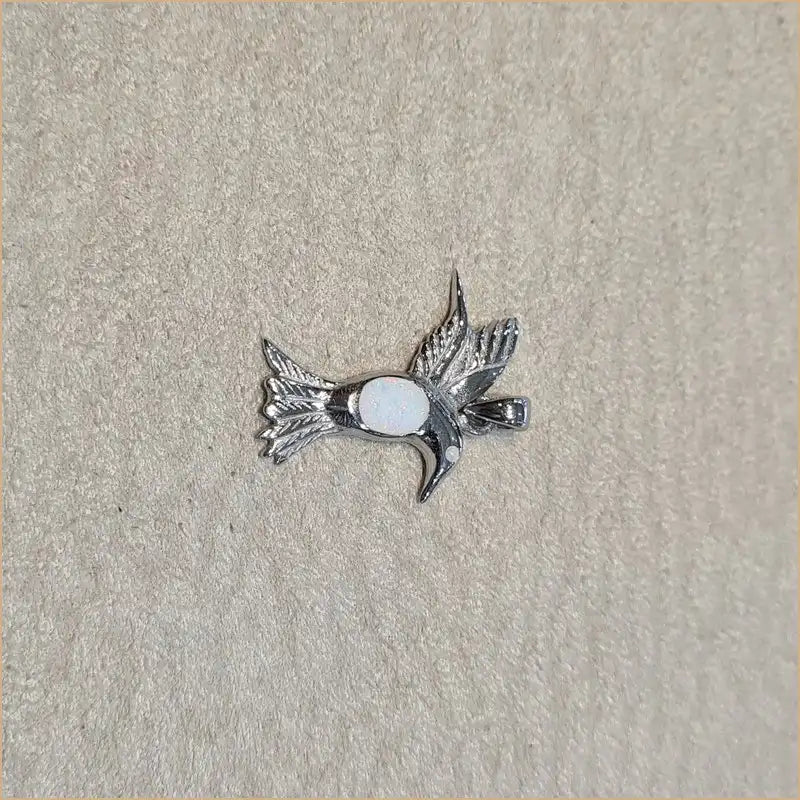 Pendentif colibri opaline blanche "PO204.W"