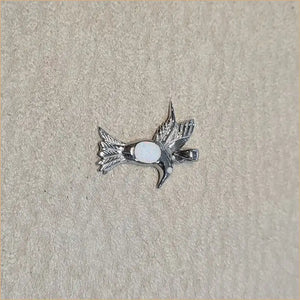 Pendentif colibri opaline blanche "PO204.W"