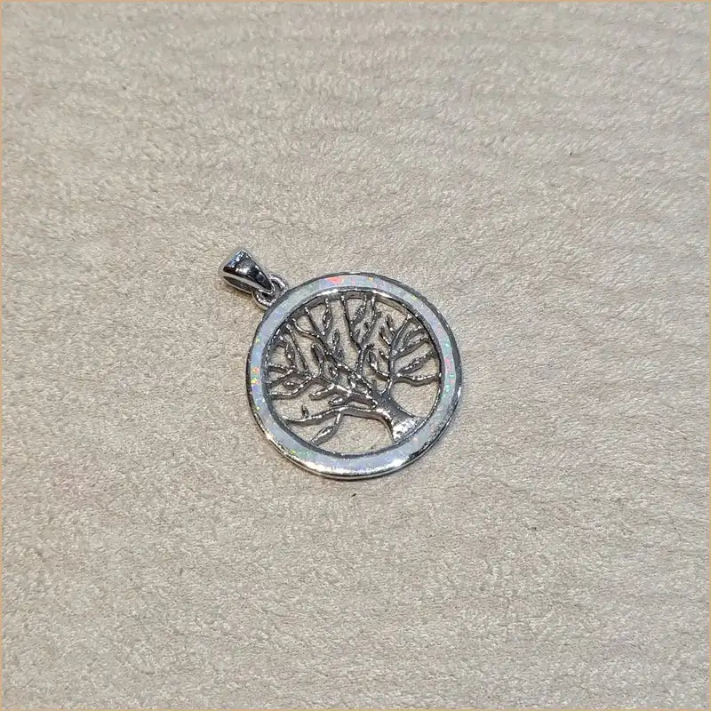 Pendentif arbre du voyageur opaline blanche "PO206.W"
