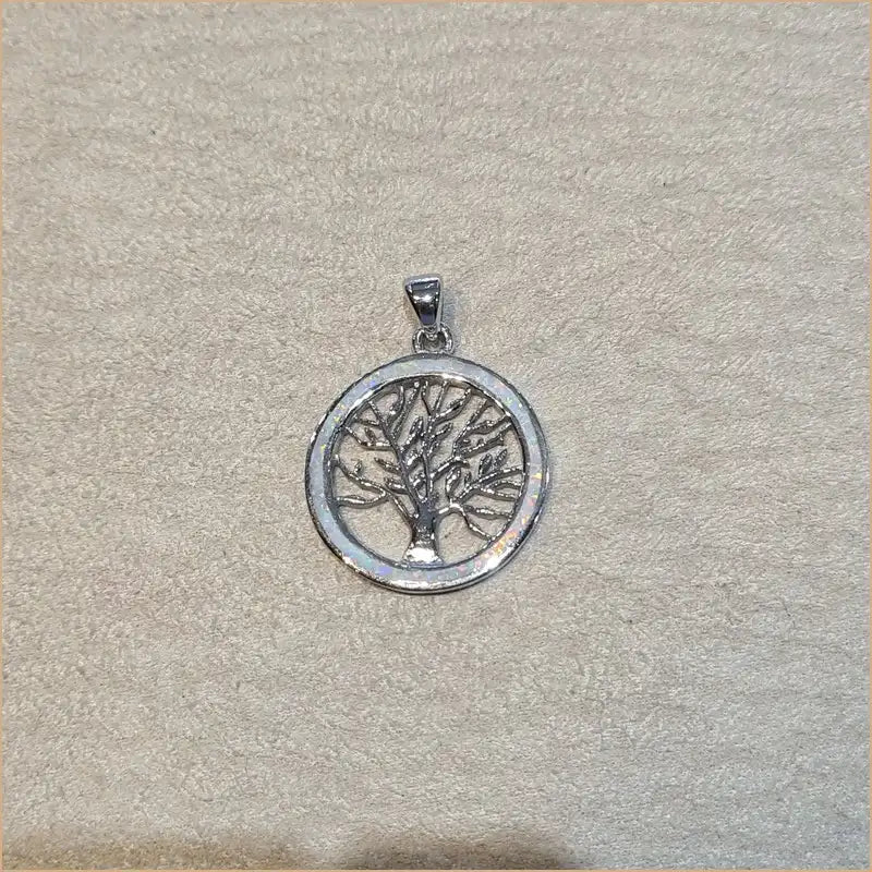 Pendentif arbre du voyageur opaline blanche "PO206.W"