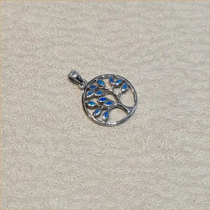 Pendentif arbre du voyageur opaline bleue "PO210.B"