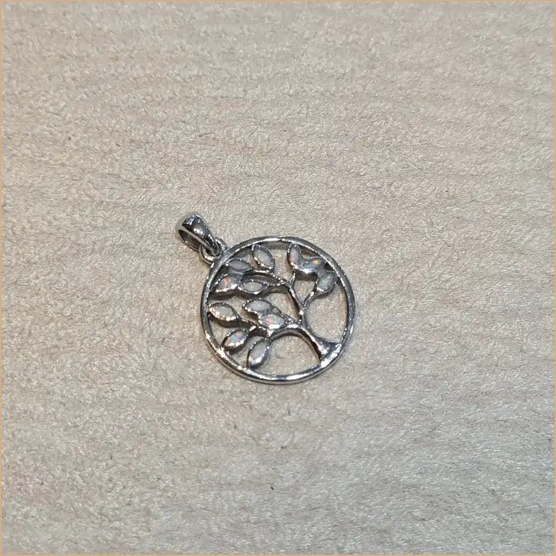 Pendentif arbre du voyageur opaline blanche "PO210.W"