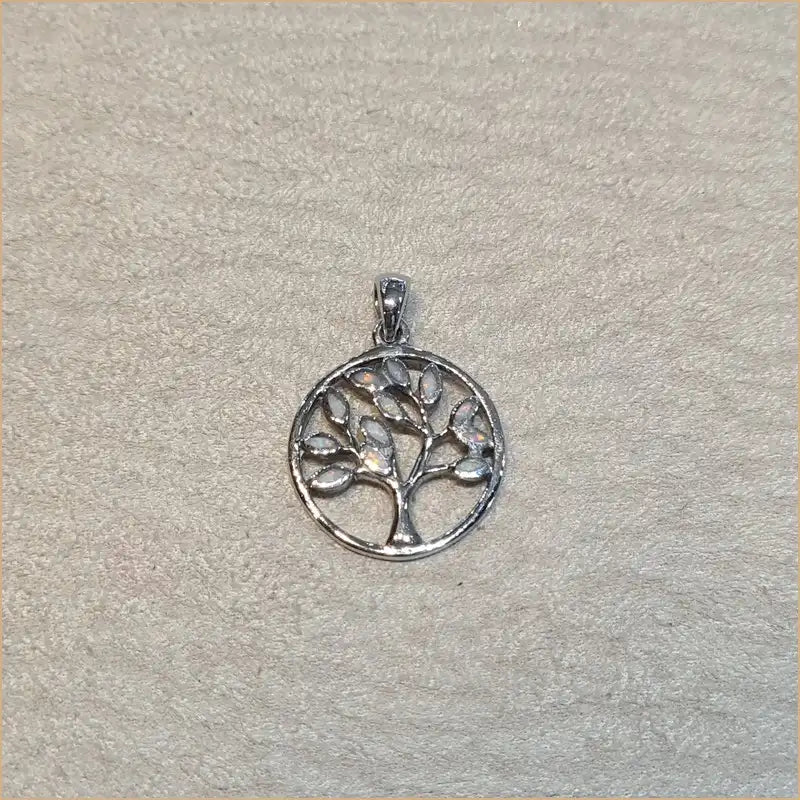 Pendentif arbre du voyageur opaline blanche "PO210.W"