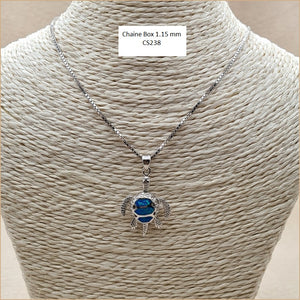 Pendentif tortue opaline bleue "POT24.B"