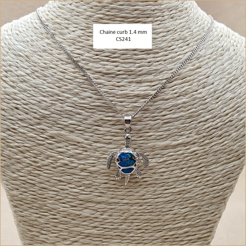 Pendentif tortue opaline bleue "POT24.B"