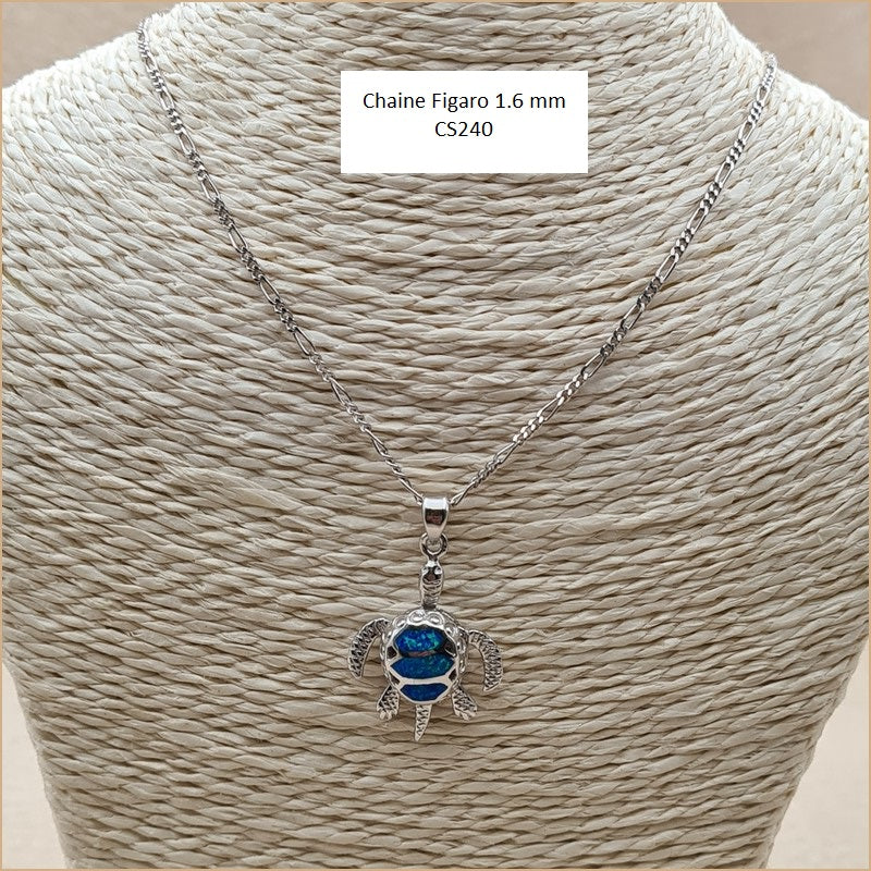 Pendentif tortue opaline bleue "POT24.B"