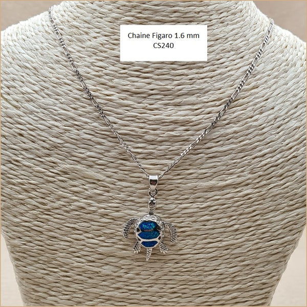 Pendentif tortue opaline bleue "POT24.B"