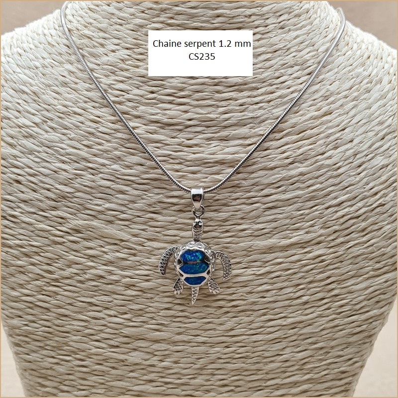 Pendentif tortue opaline bleue "POT24.B"