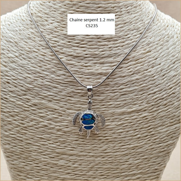 Pendentif tortue opaline bleue "POT24.B"