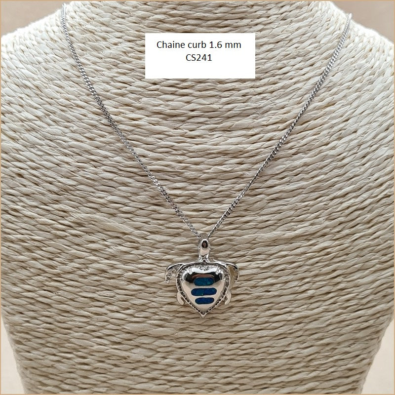 Pendentif tortue opaline bleue "POT32.B"