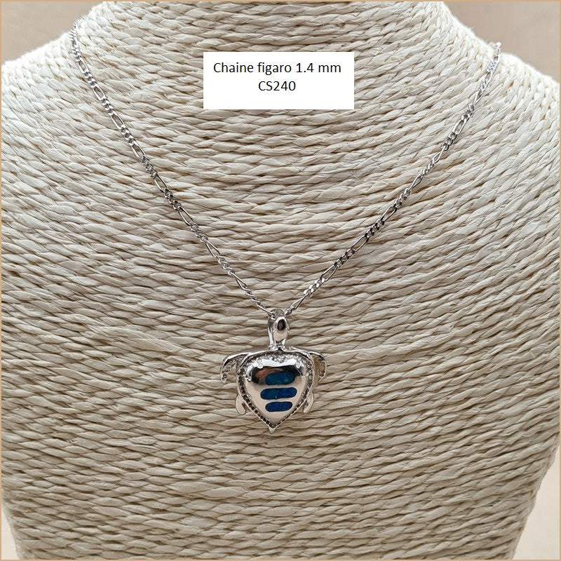 Pendentif tortue opaline bleue "POT32.B"