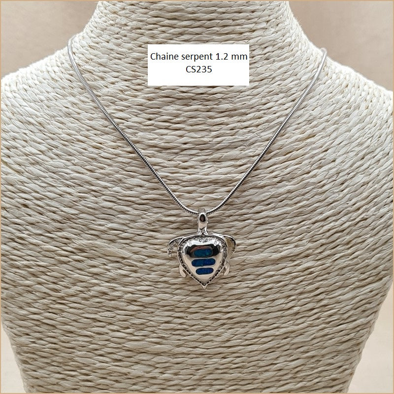 Pendentif tortue opaline bleue "POT32.B"
