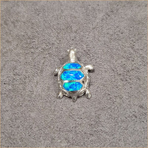 Pendentif tortue opaline bleu "POT35.B"