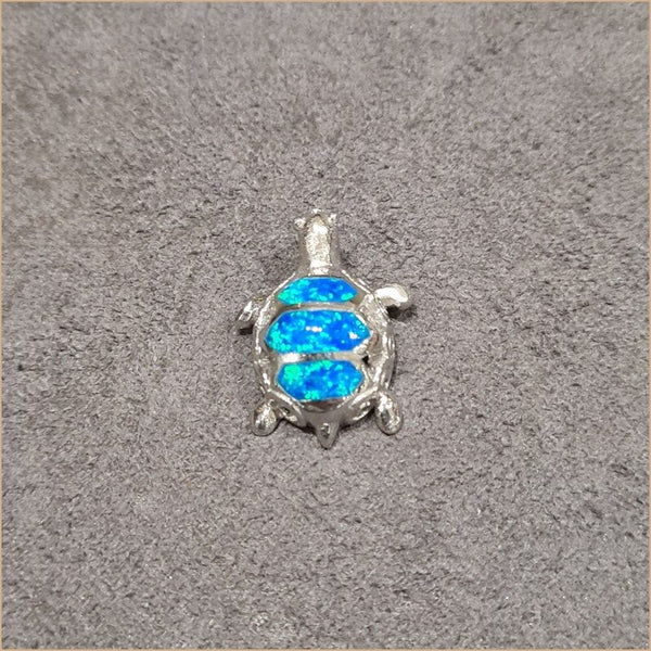 Pendentif tortue opaline bleu "POT35.B"