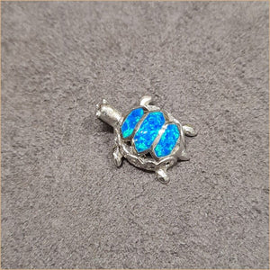 Pendentif tortue opaline bleu "POT35.B"
