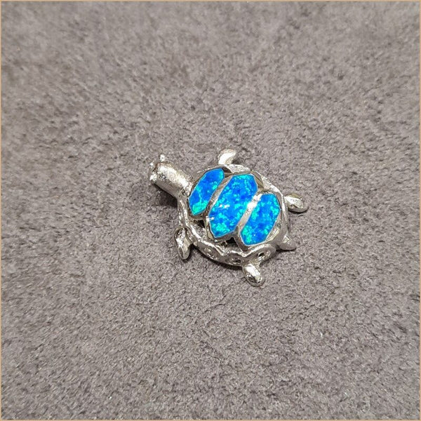 Pendentif tortue opaline bleu "POT35.B"