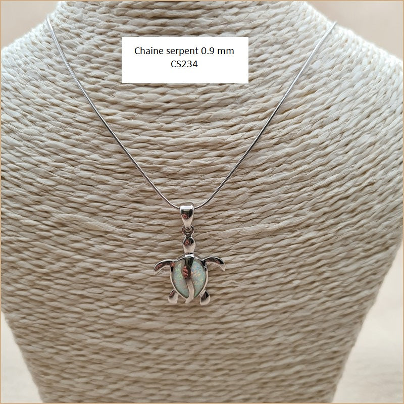 Pendentif tortue opaline blanche "POT36.W"