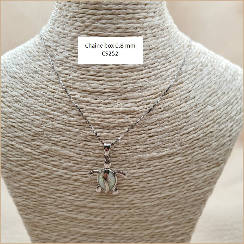 Pendentif tortue opaline blanche "POT36.W"