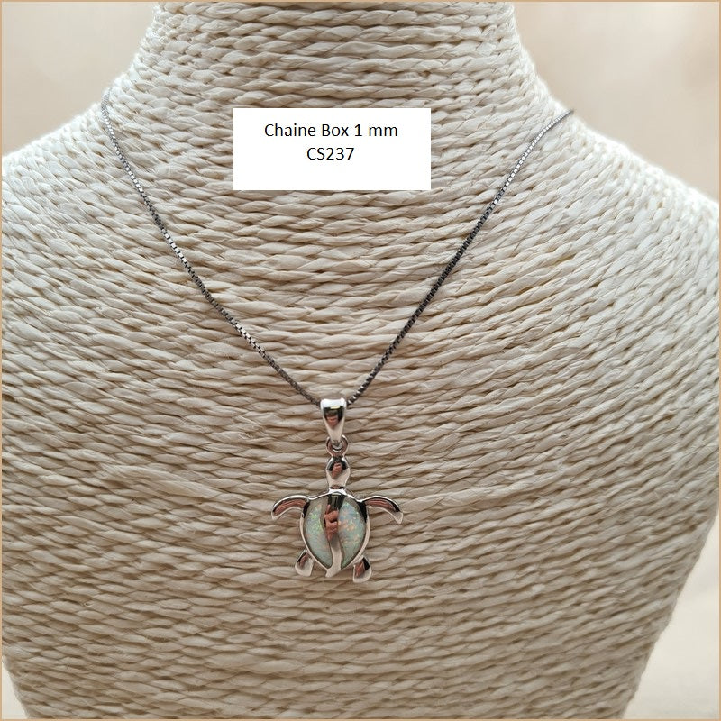 Pendentif tortue opaline blanche "POT36.W"