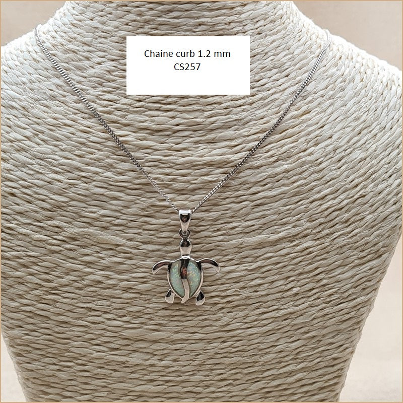 Pendentif tortue opaline blanche "POT36.W"