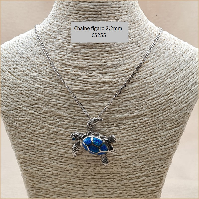Pendentif tortue opaline bleue "POT37.B"